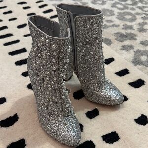 Jessica Simpson Sparkling Silver Heeled Boots